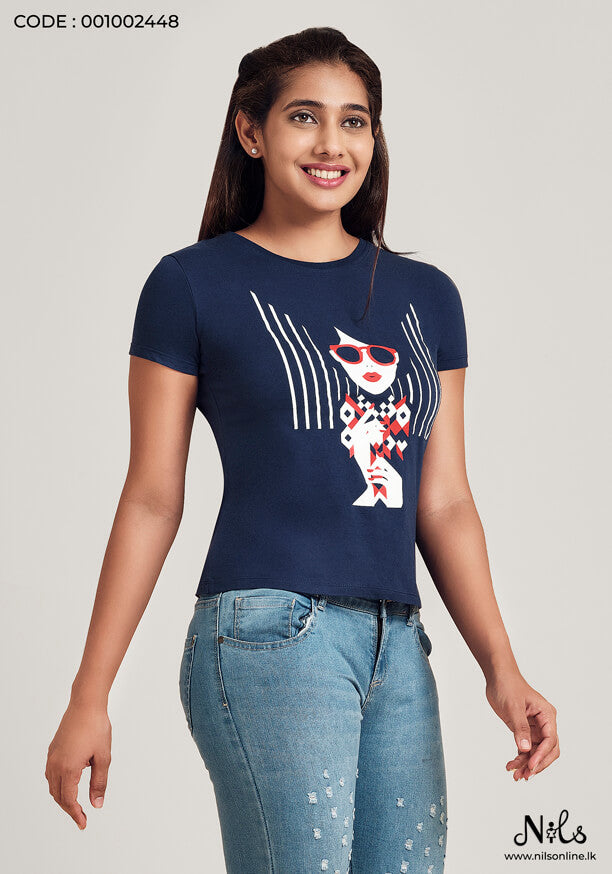 RED BLUE LADY T-SHIRT