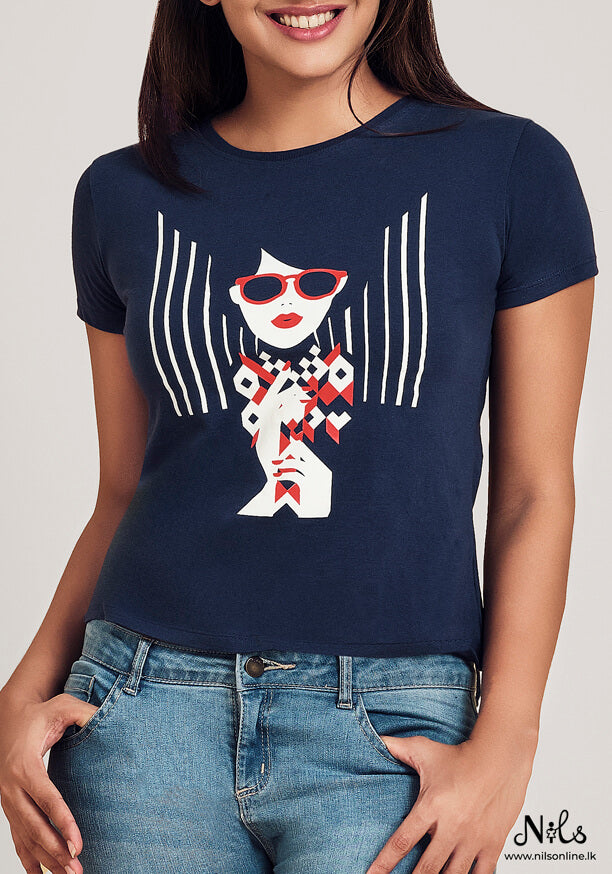 RED BLUE LADY T-SHIRT