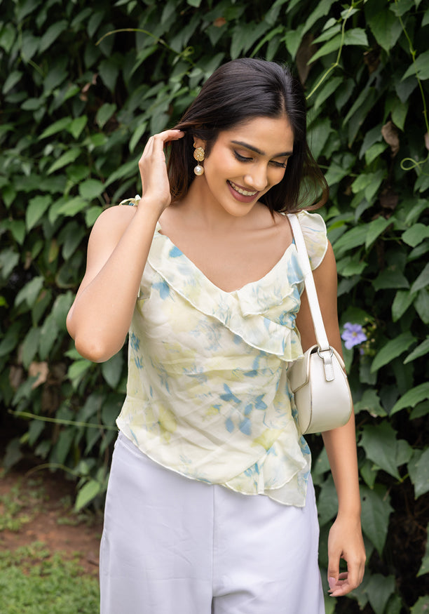 ERLA LIGHT BLUE  STRAP TOP