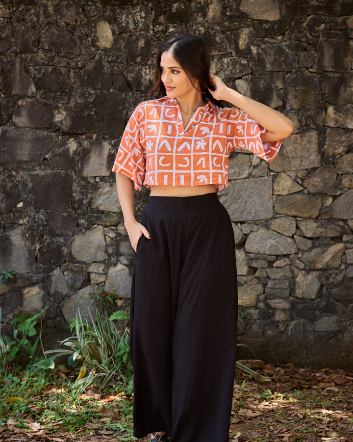KISHO MODERN ORANGE CROP TOP