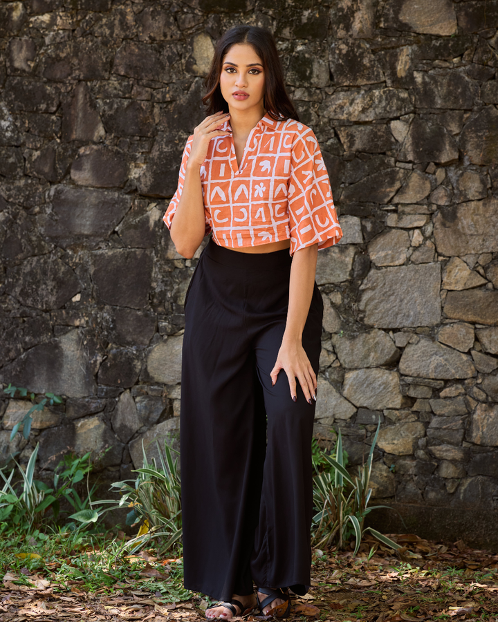 KISHO MODERN ORANGE CROP TOP