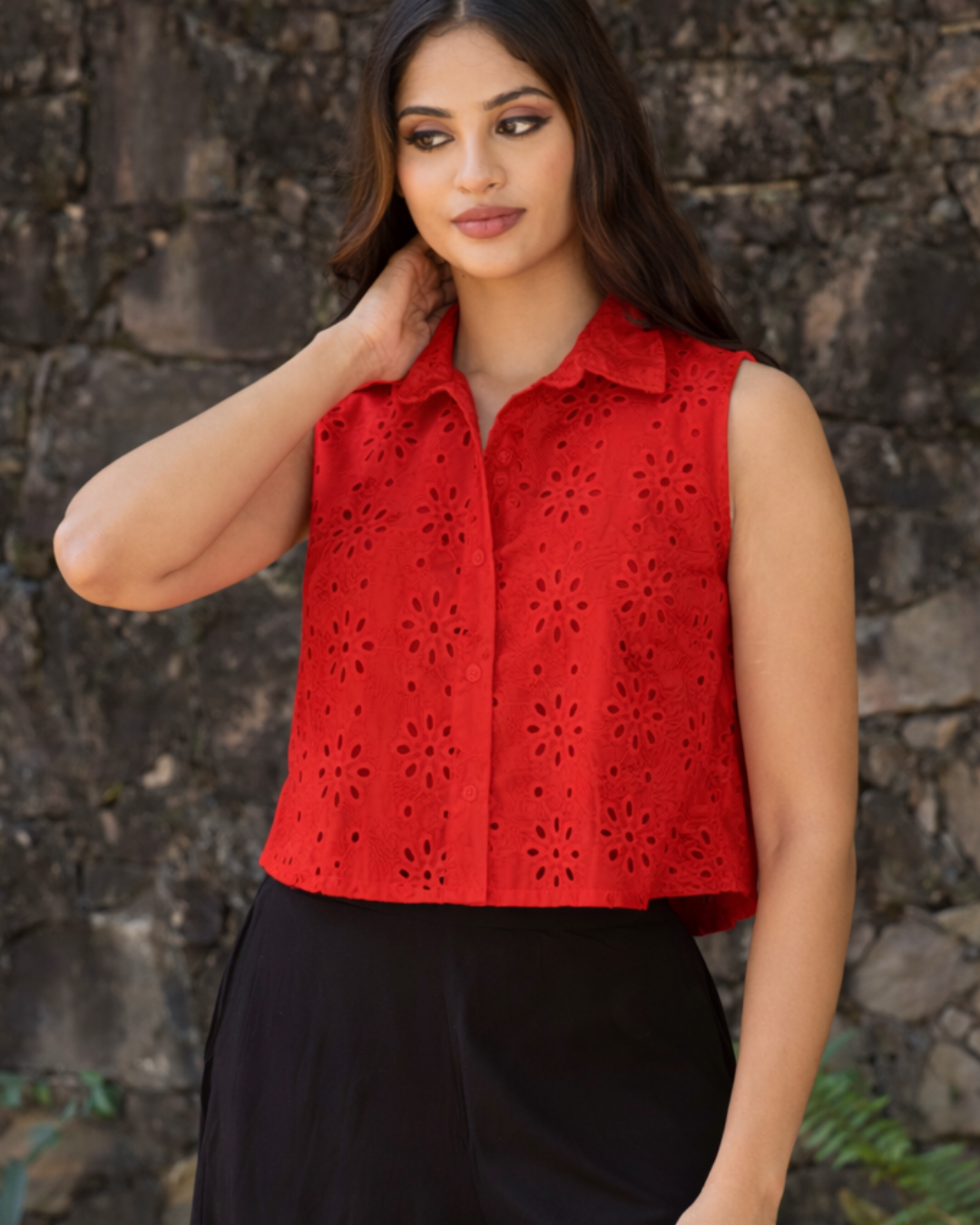 ROMAIN CUTLON WHITE CROP TOP