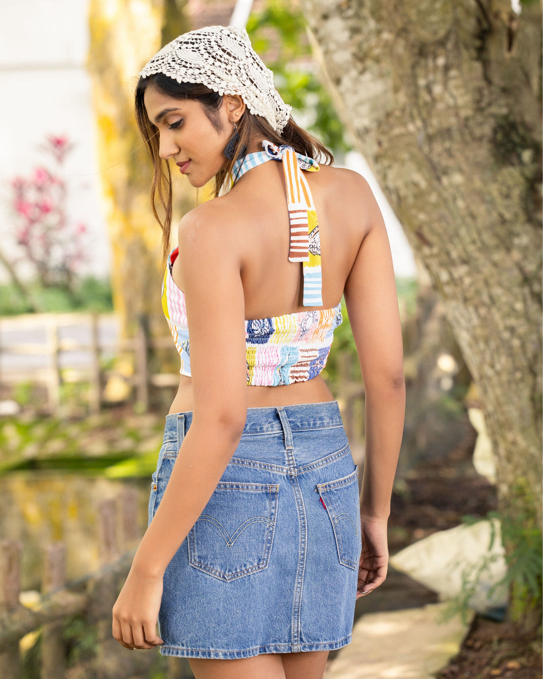 VIVIAN HALTER NECK CROP TOP