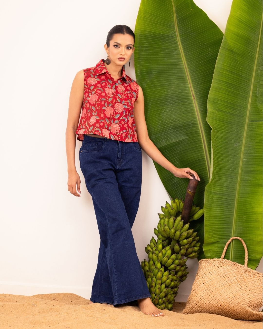 ROMAIN PRINTED CROP TOP