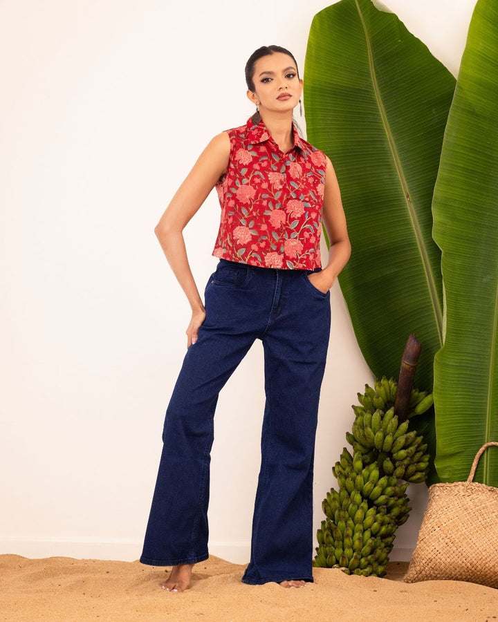 ROMAIN PRINTED CROP TOP