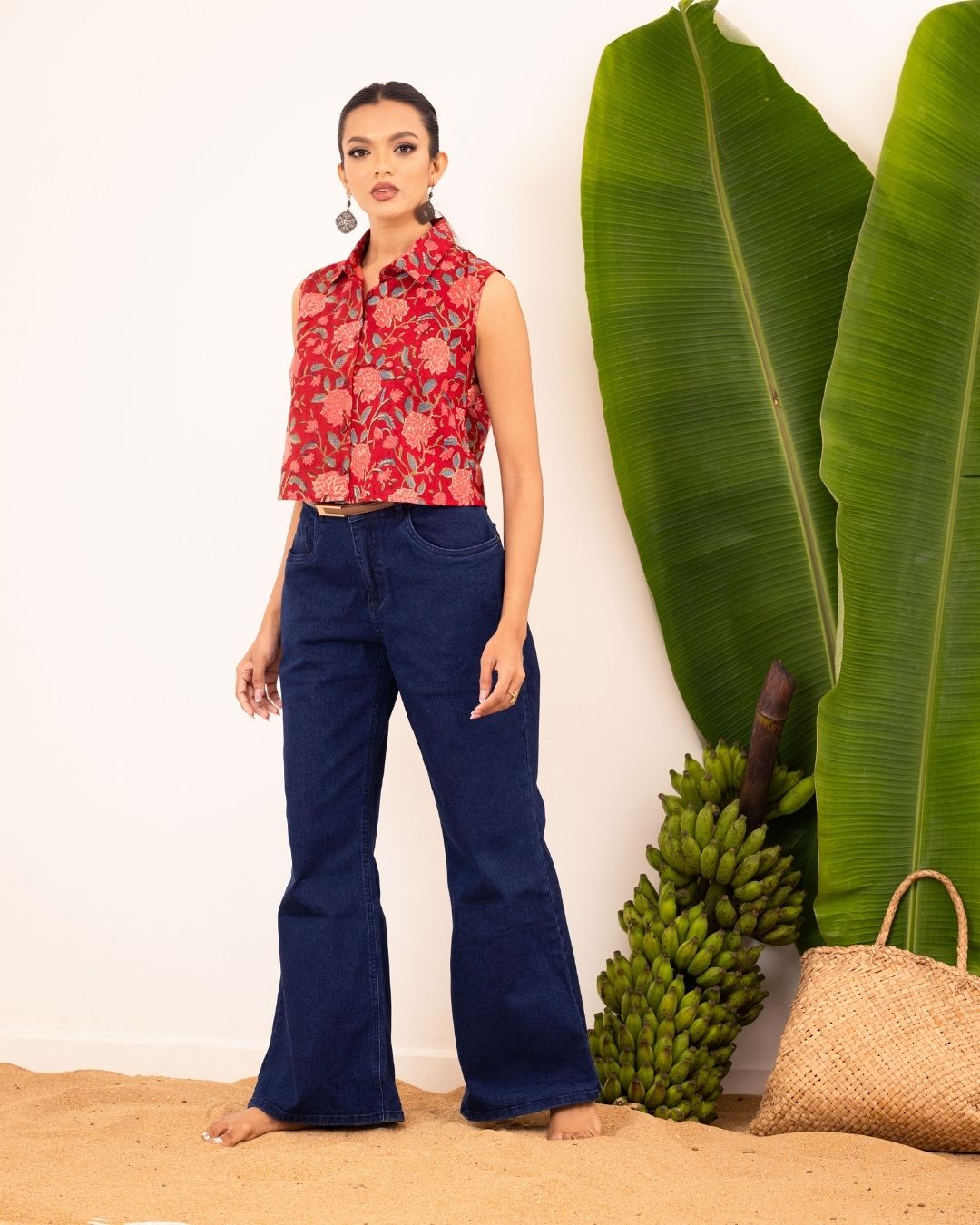 ROMAIN PRINTED CROP TOP