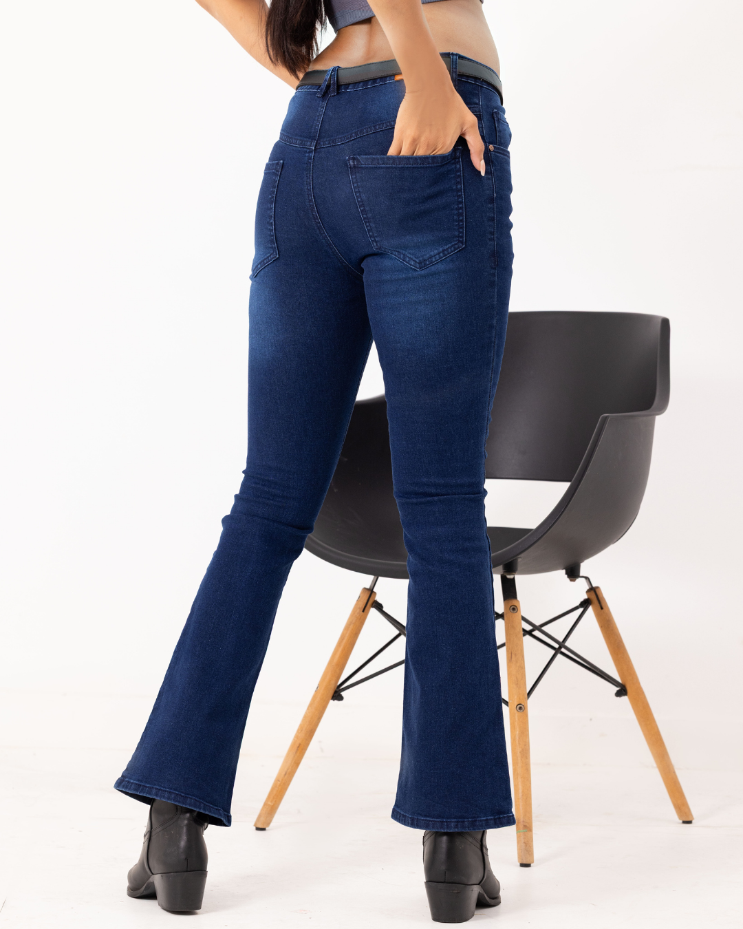 DARK BLUE SOFIA BOOT CUT PANT