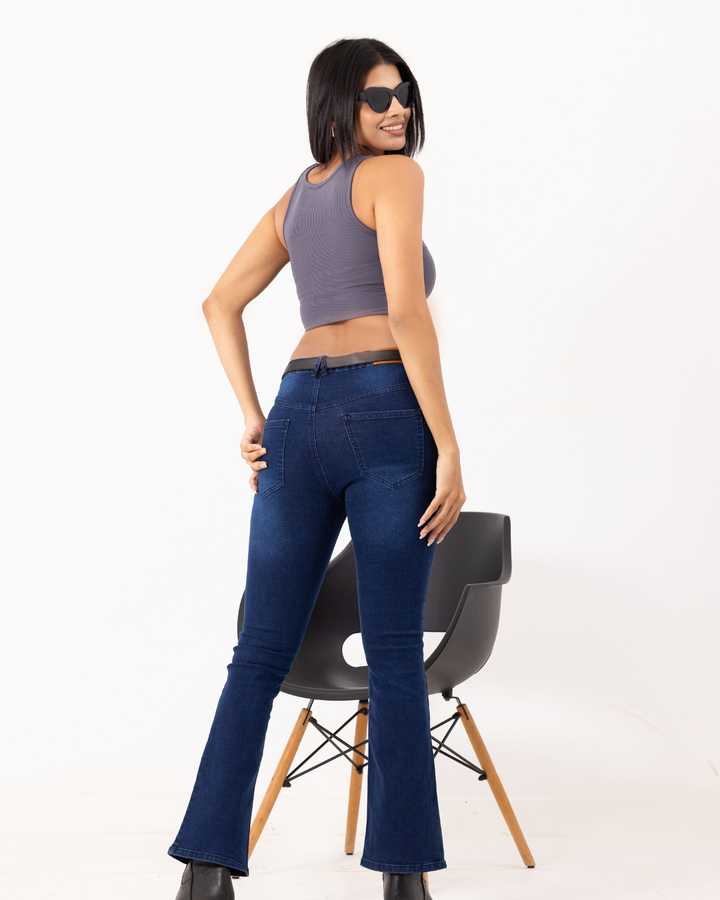 DARK BLUE SOFIA BOOT CUT PANT
