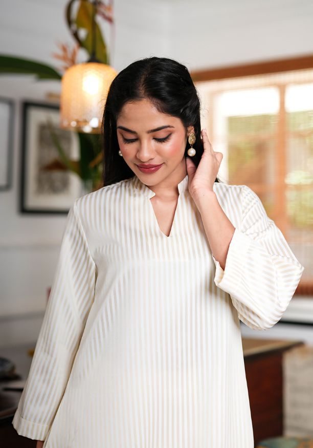 TAHIRA YELLOW STRIPE KURTA