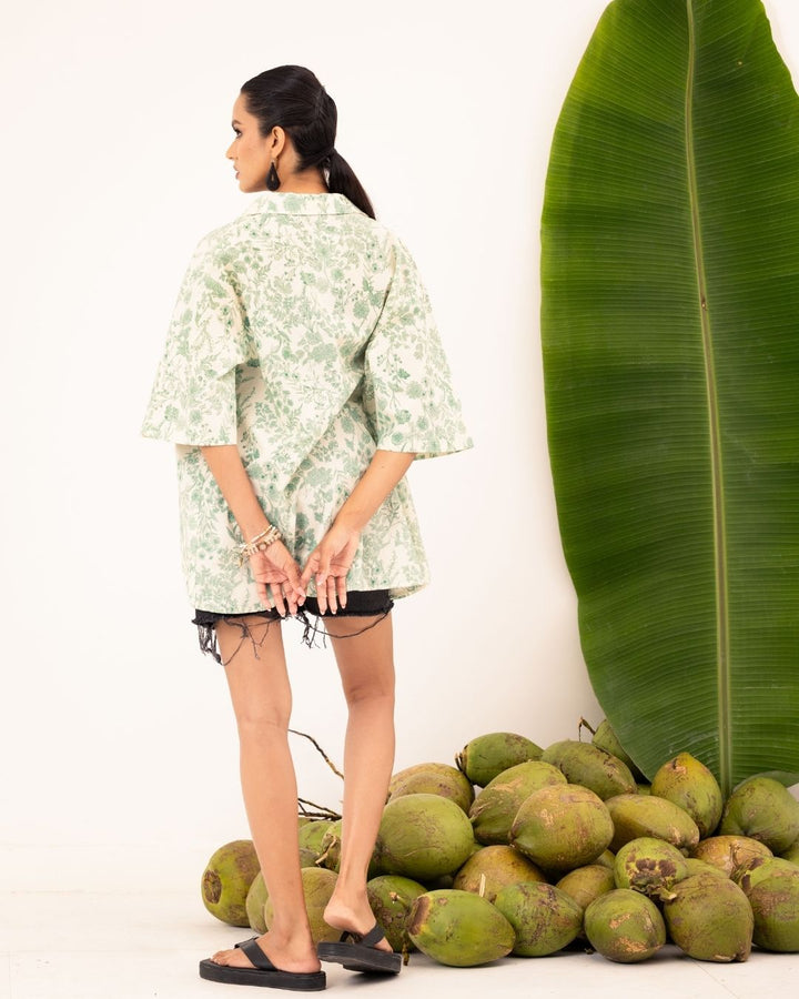 HEILI PRINTED HIGH LOW BLOUSE