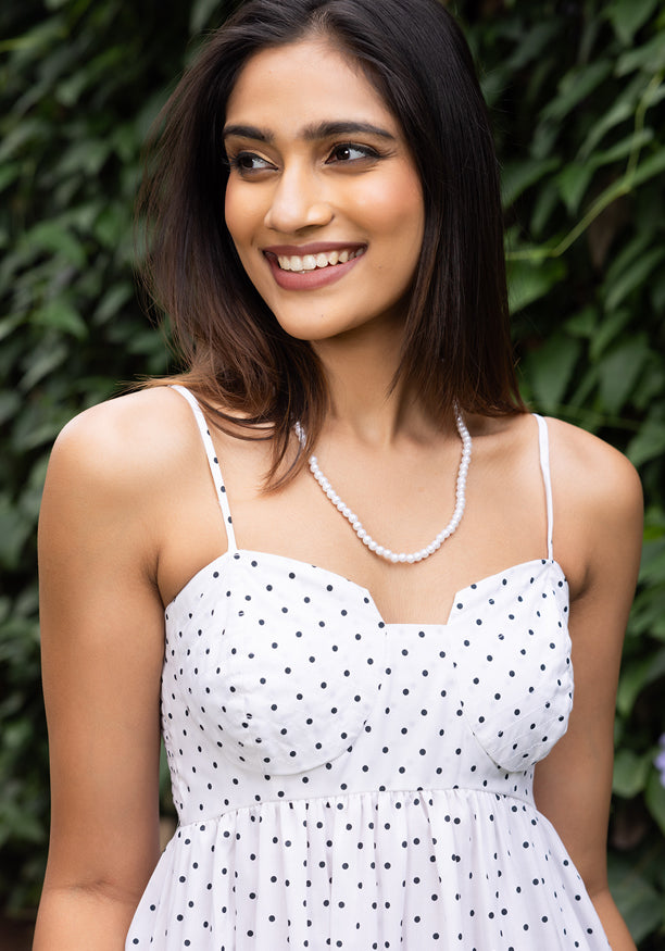 RAVA WHITE BUST DETAIL DRESS