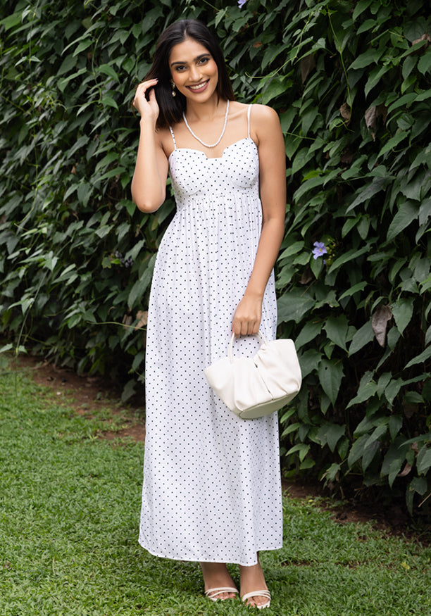 RAVA WHITE BUST DETAIL DRESS