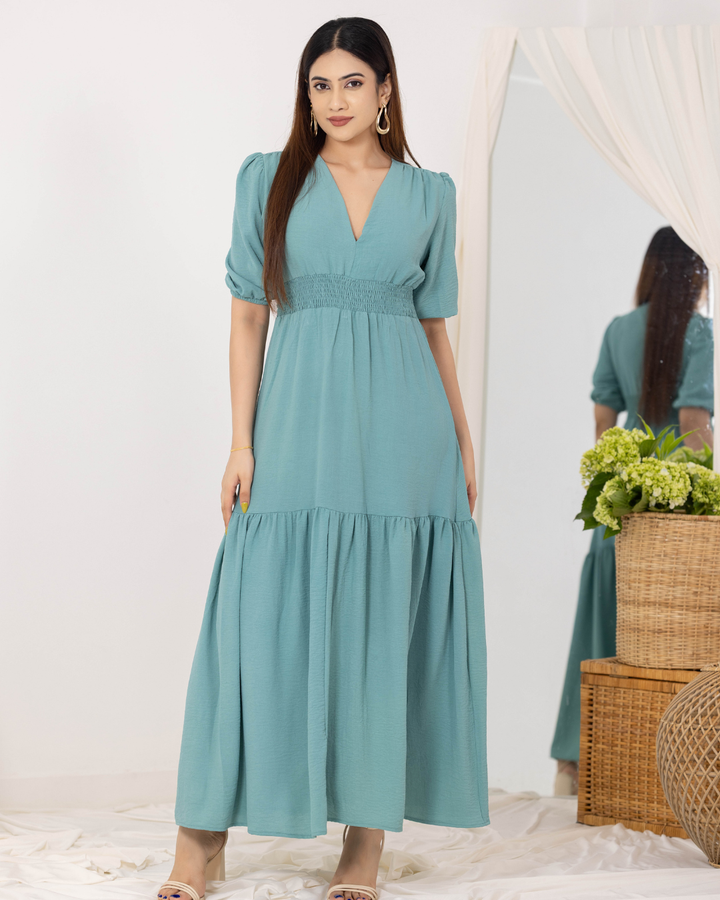 NOVA LIGHT GREEN MAXI DRESS