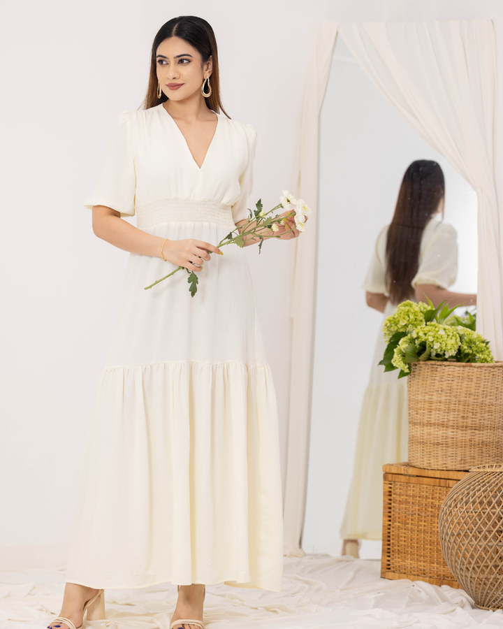 NOVA OFF WHITE MAXI DRESS