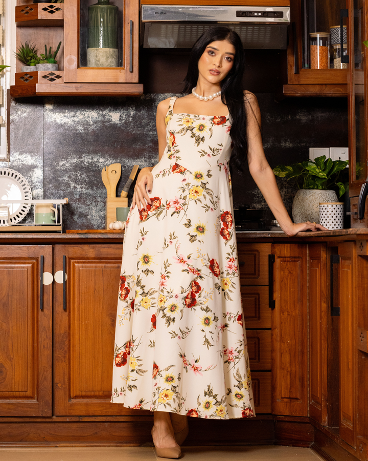 VIANNA FLORAL STRAP DRESS