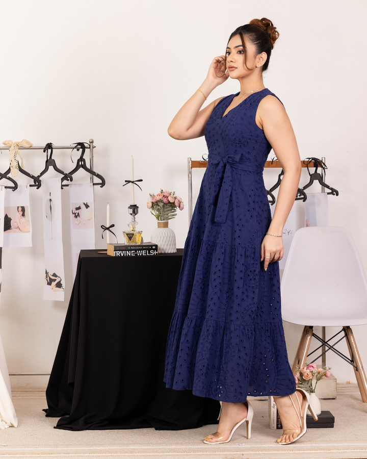 MAIELLA RED V NECK MAXI DRESS