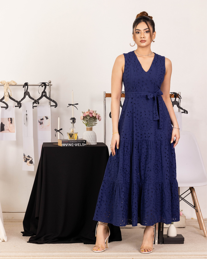 MAIELLA RED V NECK MAXI DRESS