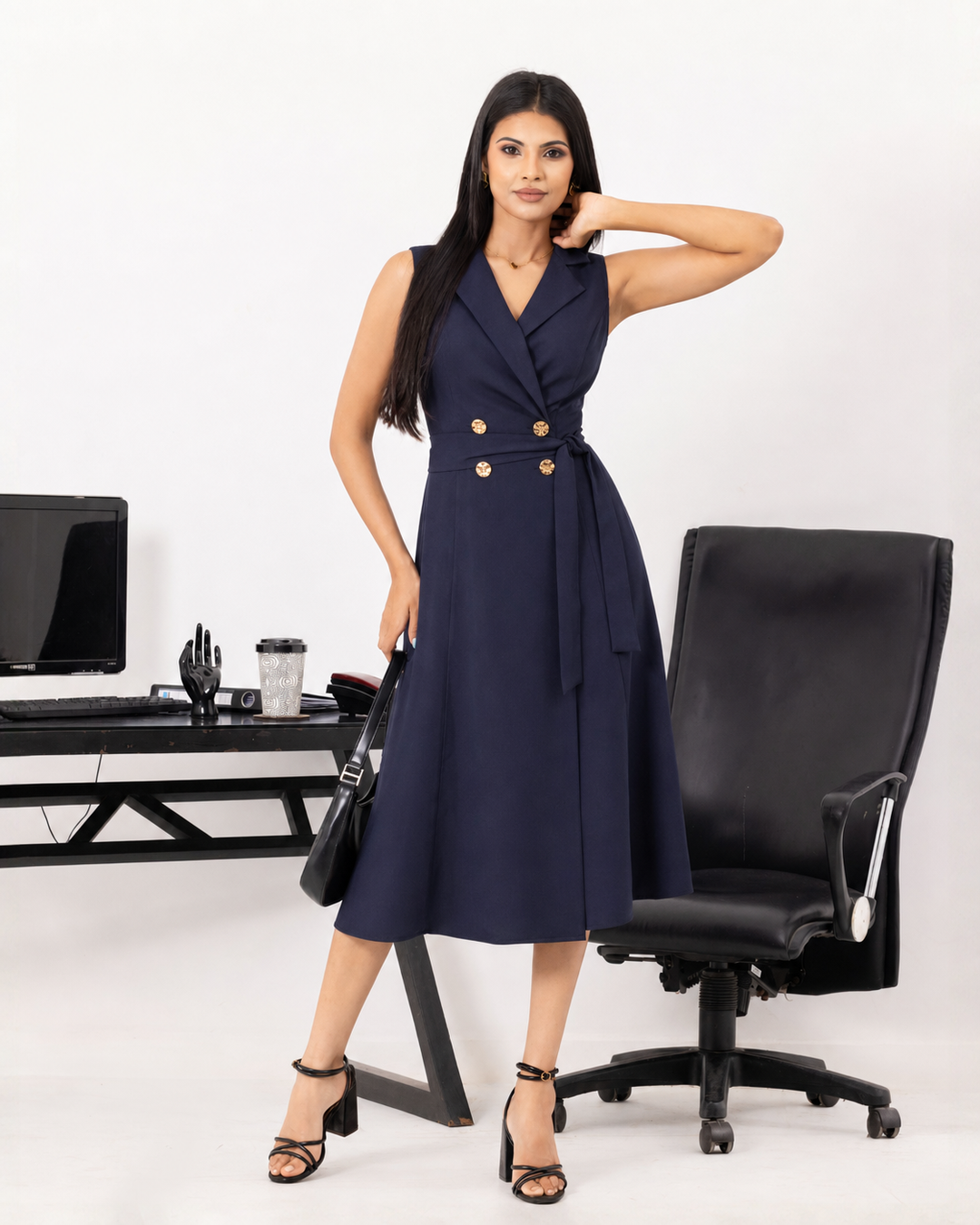KATEY SLEEVELESS BLACK DRESS
