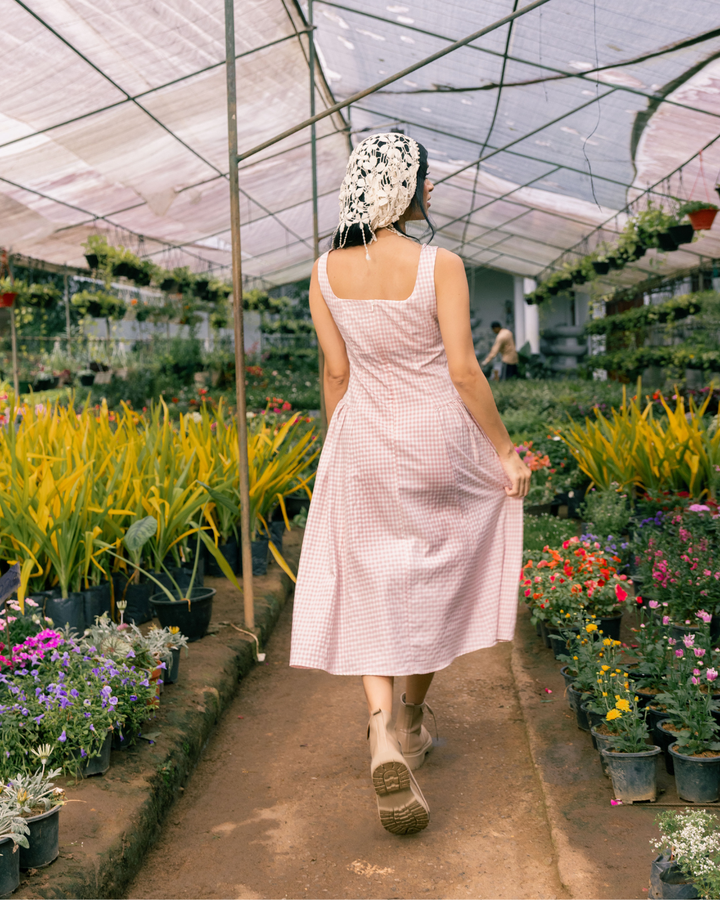 BELLA SQUARE NECK MIDI DRESS