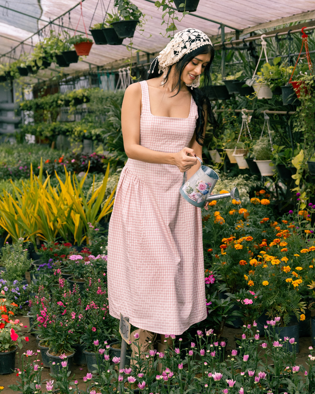 BELLA SQUARE NECK MIDI DRESS