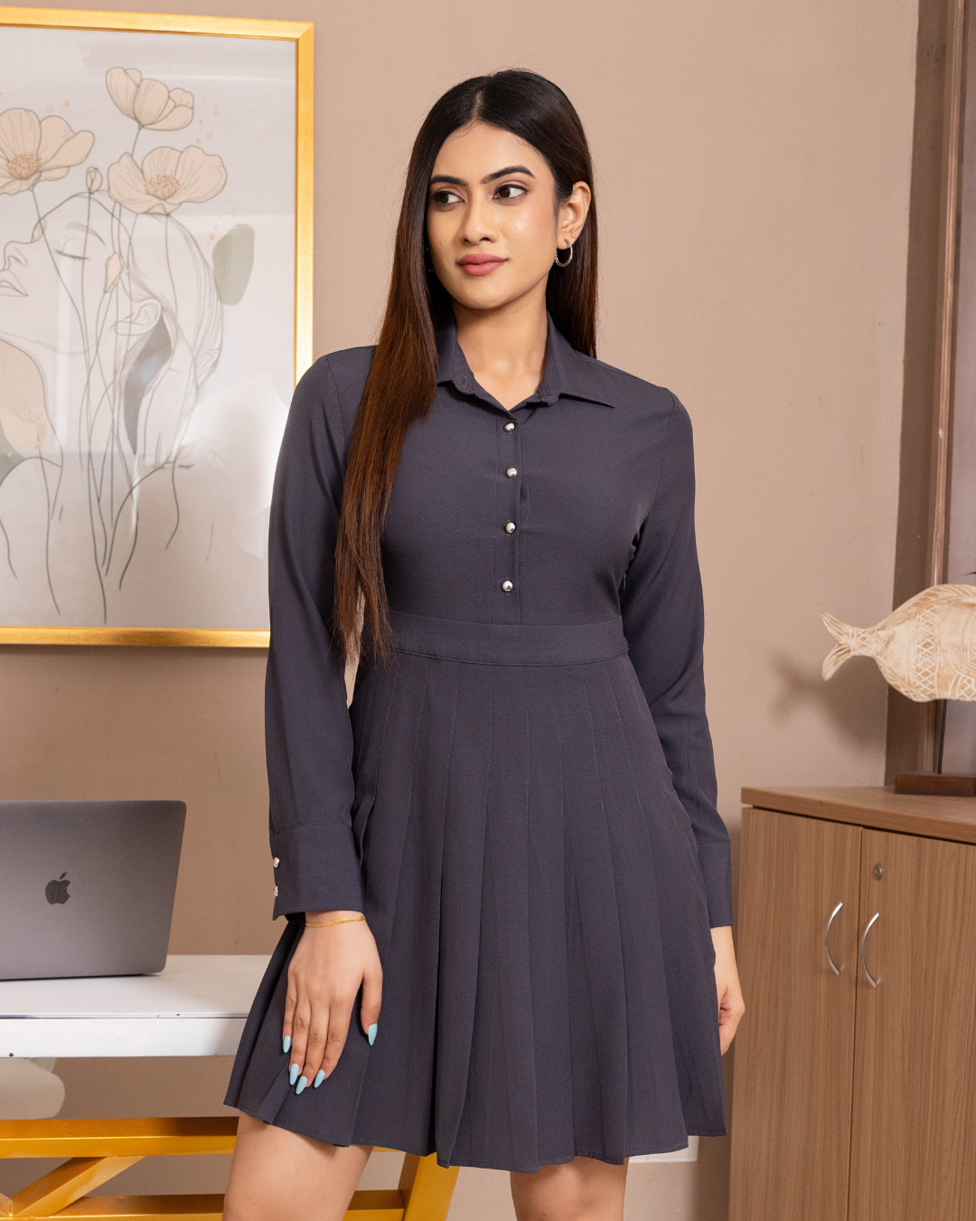 DERMI PLAIN SHORT DRESS