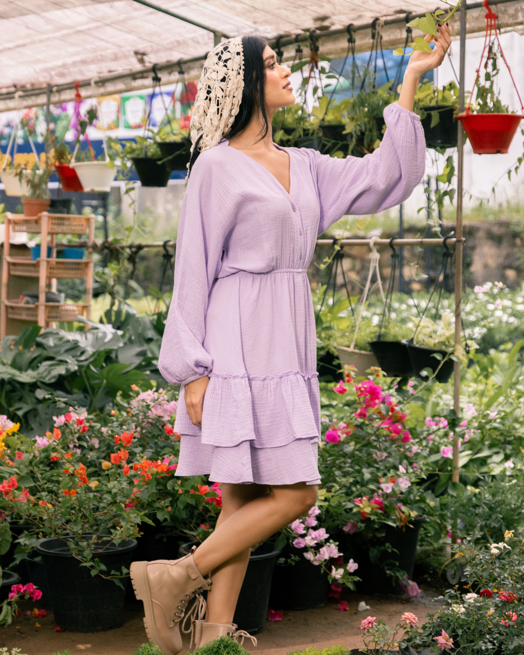 AMY BALLOON SLEEVE DRESS