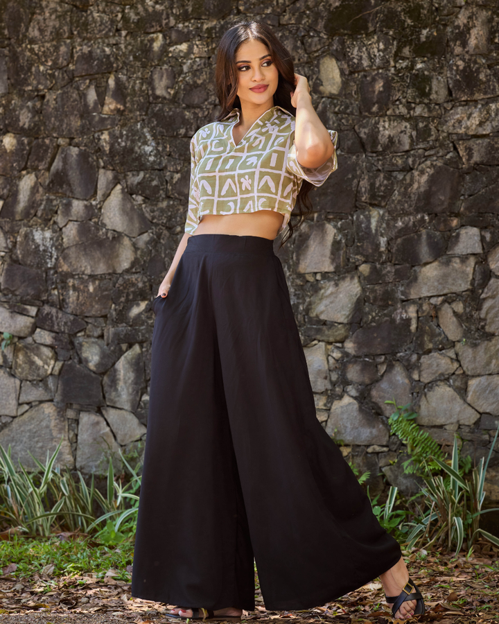 GIANNA BACK ELASTIC WIDE LEG PANT