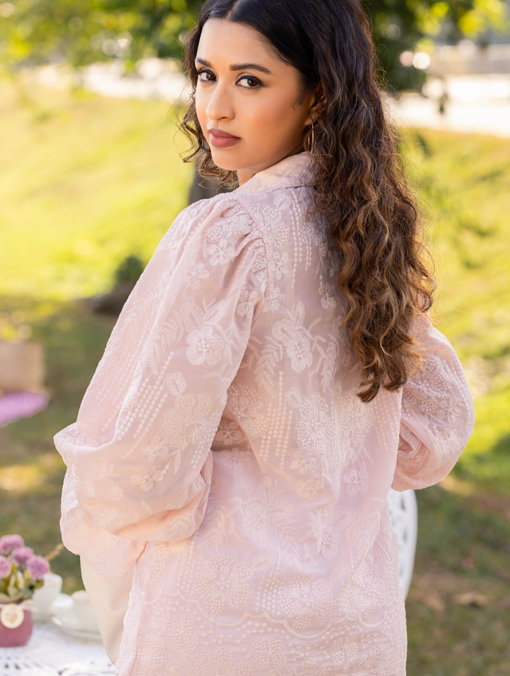 LAVINIA POET SLEEVE PINK BLOUSE