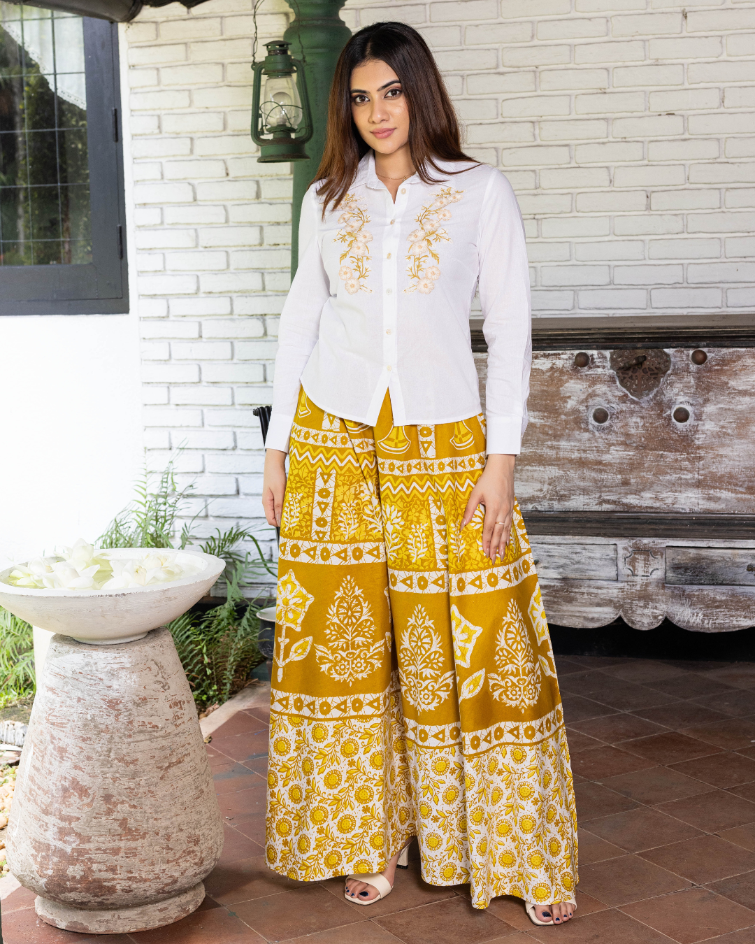 ELIZA MUSTARD PLAZO PANT