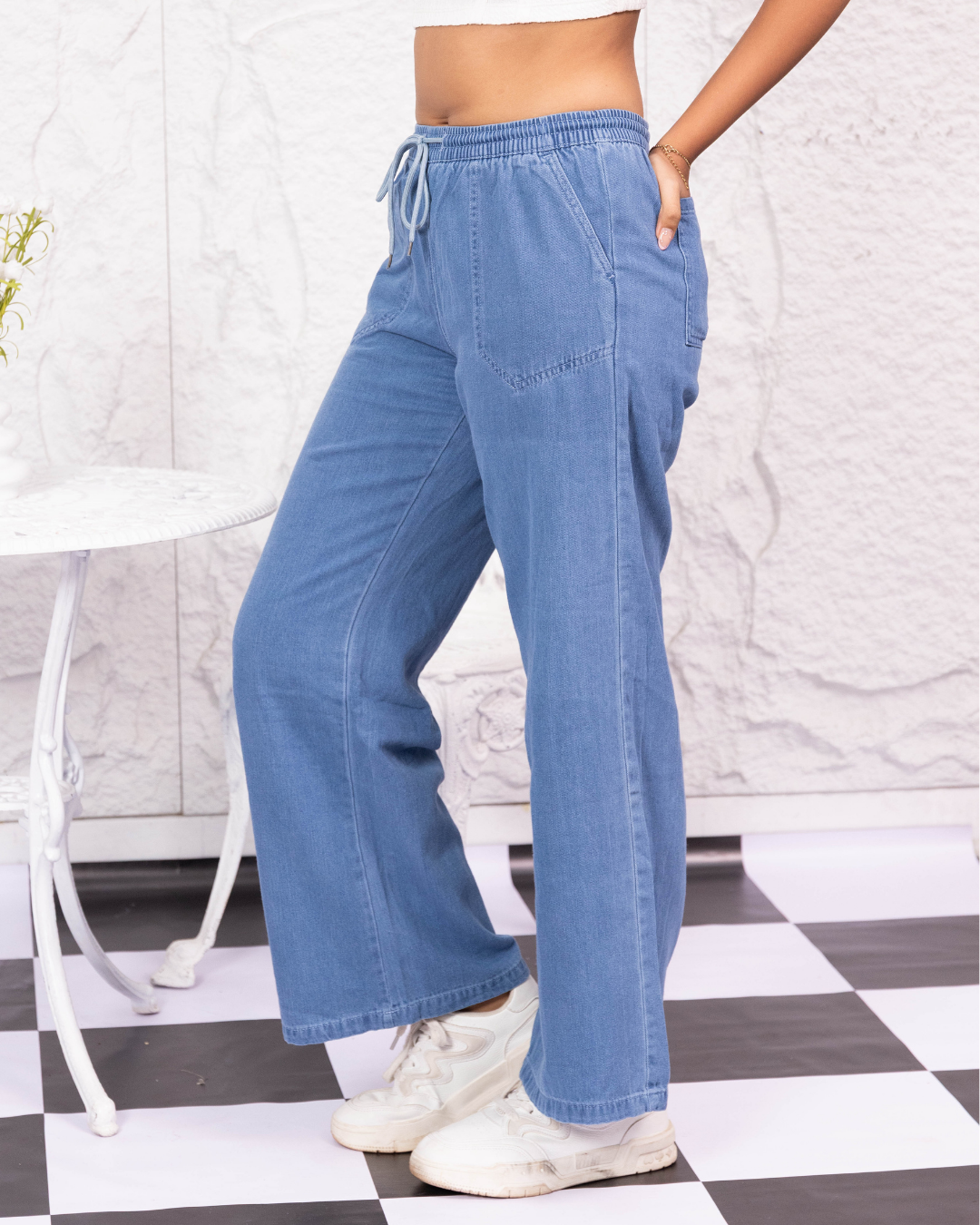DALEYZA ELASTIC WAIST DENIM PANT