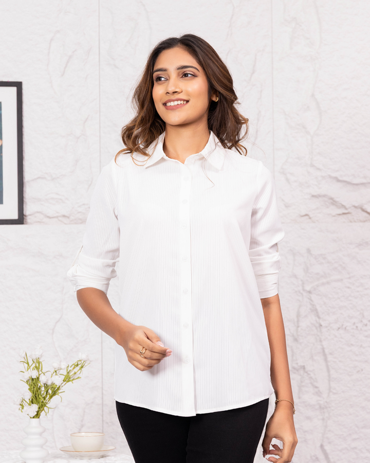 LISA LONG SLEEVE WHITE BLOUSE