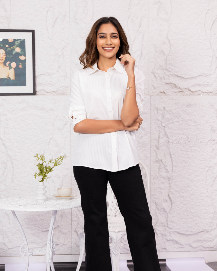 LISA LONG SLEEVE WHITE BLOUSE