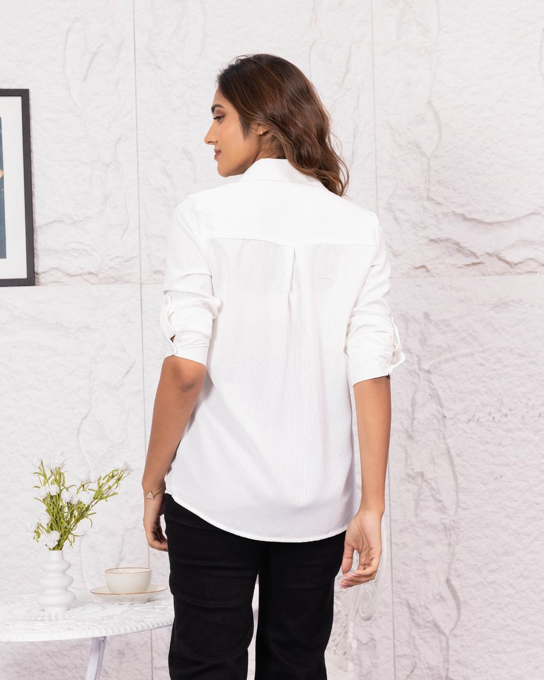 LISA LONG SLEEVE WHITE BLOUSE