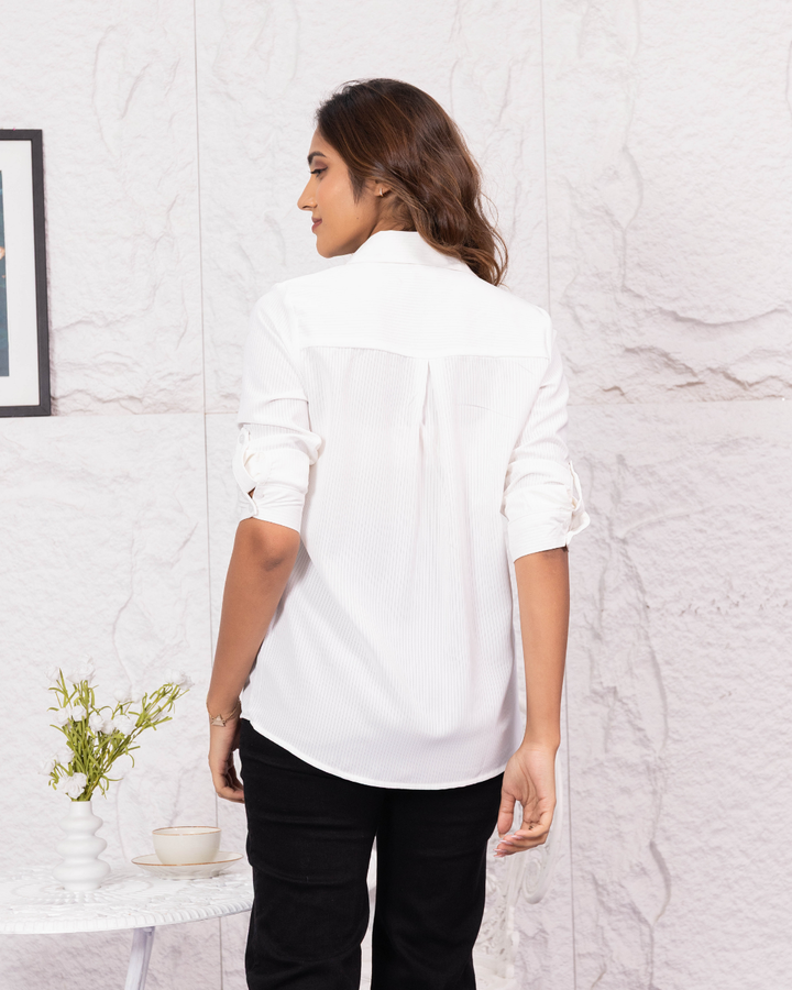 LISA LONG SLEEVE WHITE BLOUSE