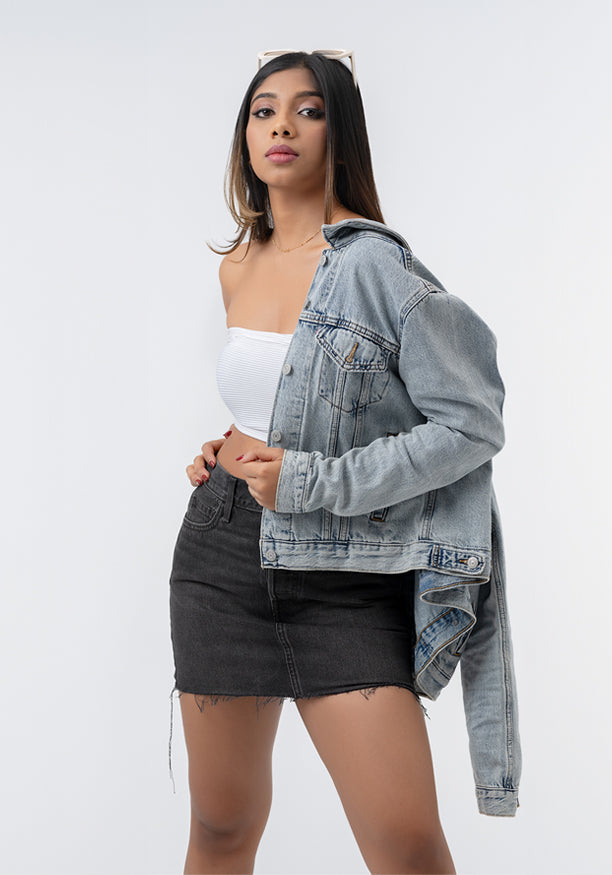 LONG SLEEVE DENIM JACKET LIGHT BLUE