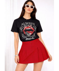 BLACK ALWAYS ROCK TEE