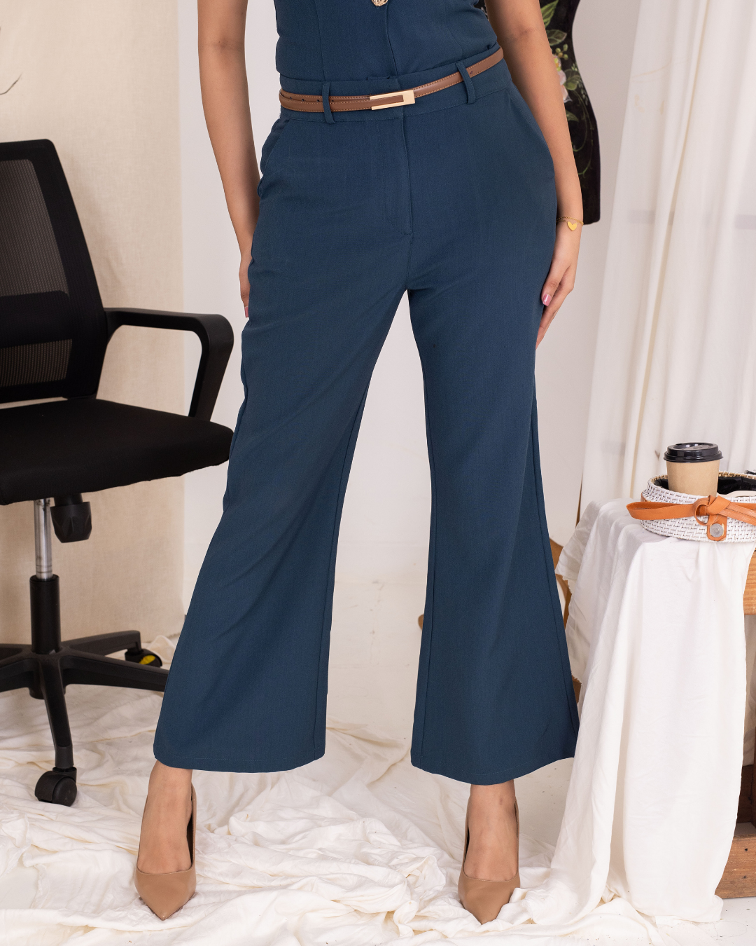 VERA TEAL BOOT CUT PANT
