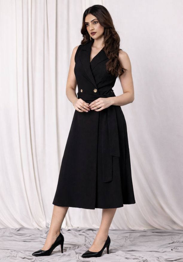 KATEY SLEEVELESS BLACK DRESS