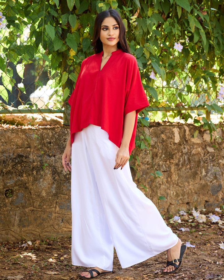 MOLLY V NECK OVERSIZED TOP