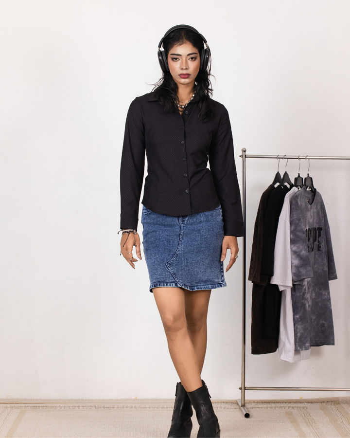 LIGHT BLUE AMY DENIM SHORT SKIRT