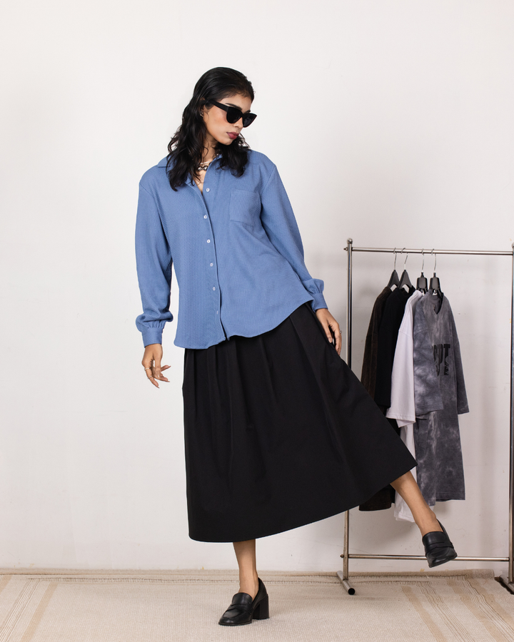 INDIE KNIT SKY BLUE SHIRT