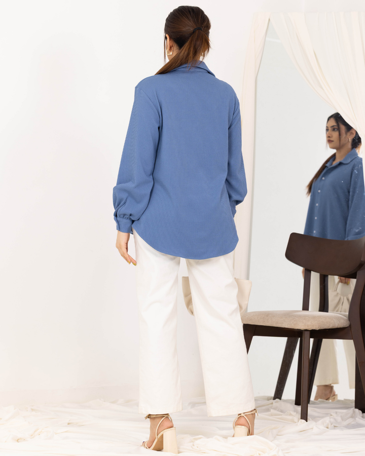 INDIE KNIT SKY BLUE SHIRT