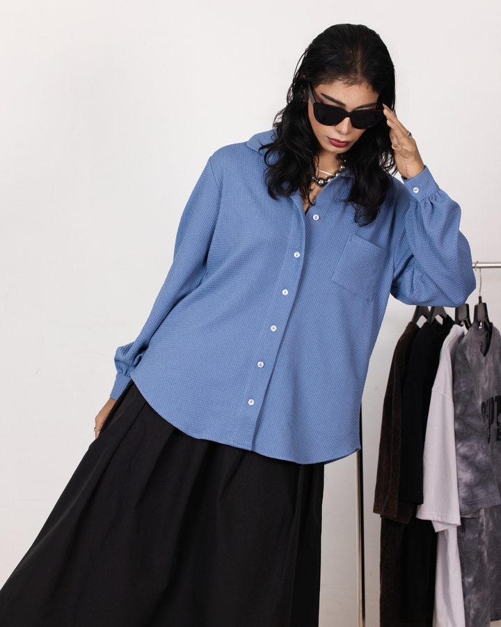 INDIE KNIT SKY BLUE SHIRT