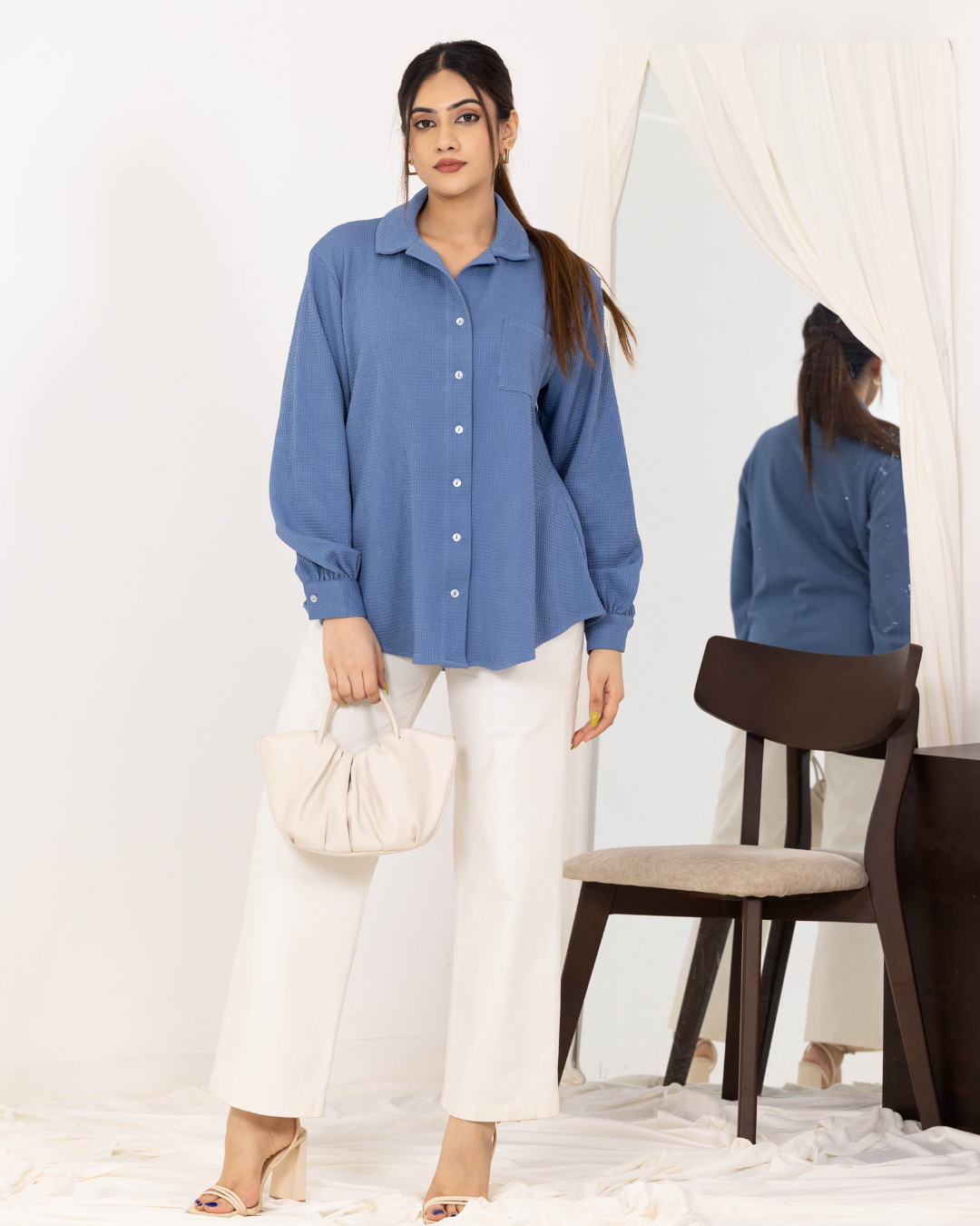 INDIE KNIT SKY BLUE SHIRT