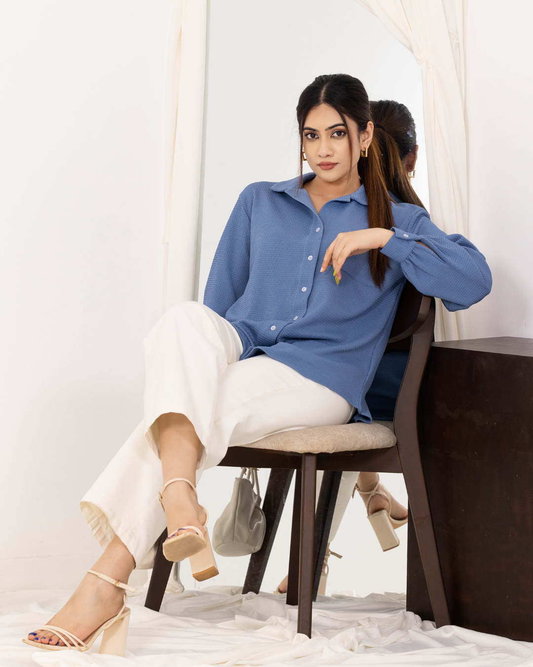 INDIE KNIT SKY BLUE SHIRT