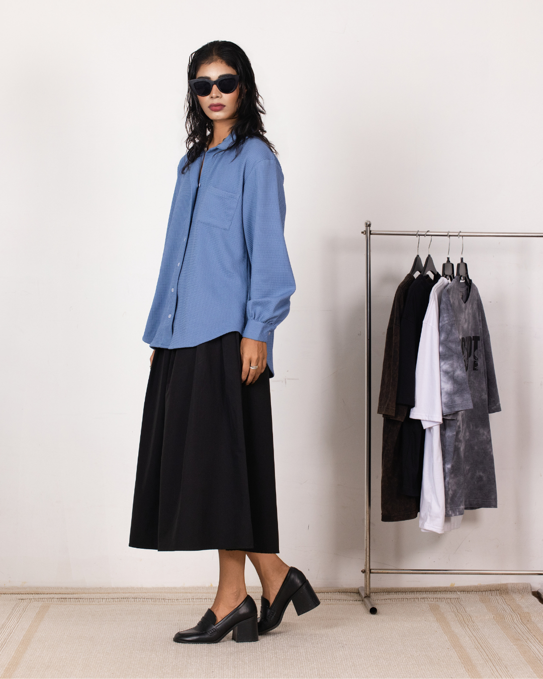 INDIE KNIT SKY BLUE SHIRT