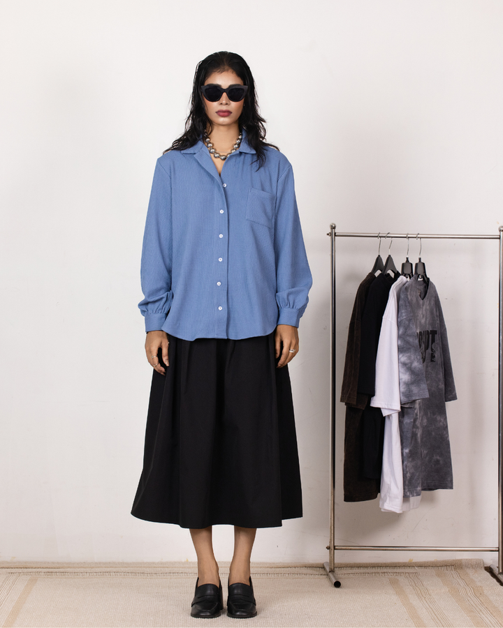 INDIE KNIT SKY BLUE SHIRT