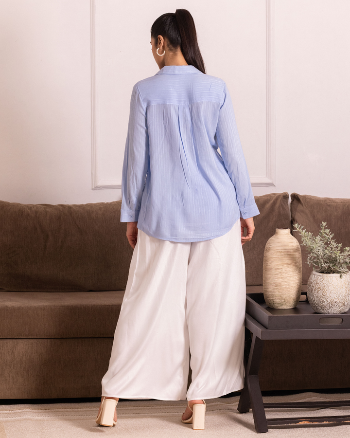 ZOEY BACK ELASTIC WHITE PANT