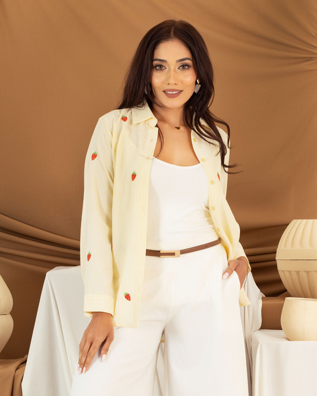 ZERAH EMB YELLOW BLOUSE