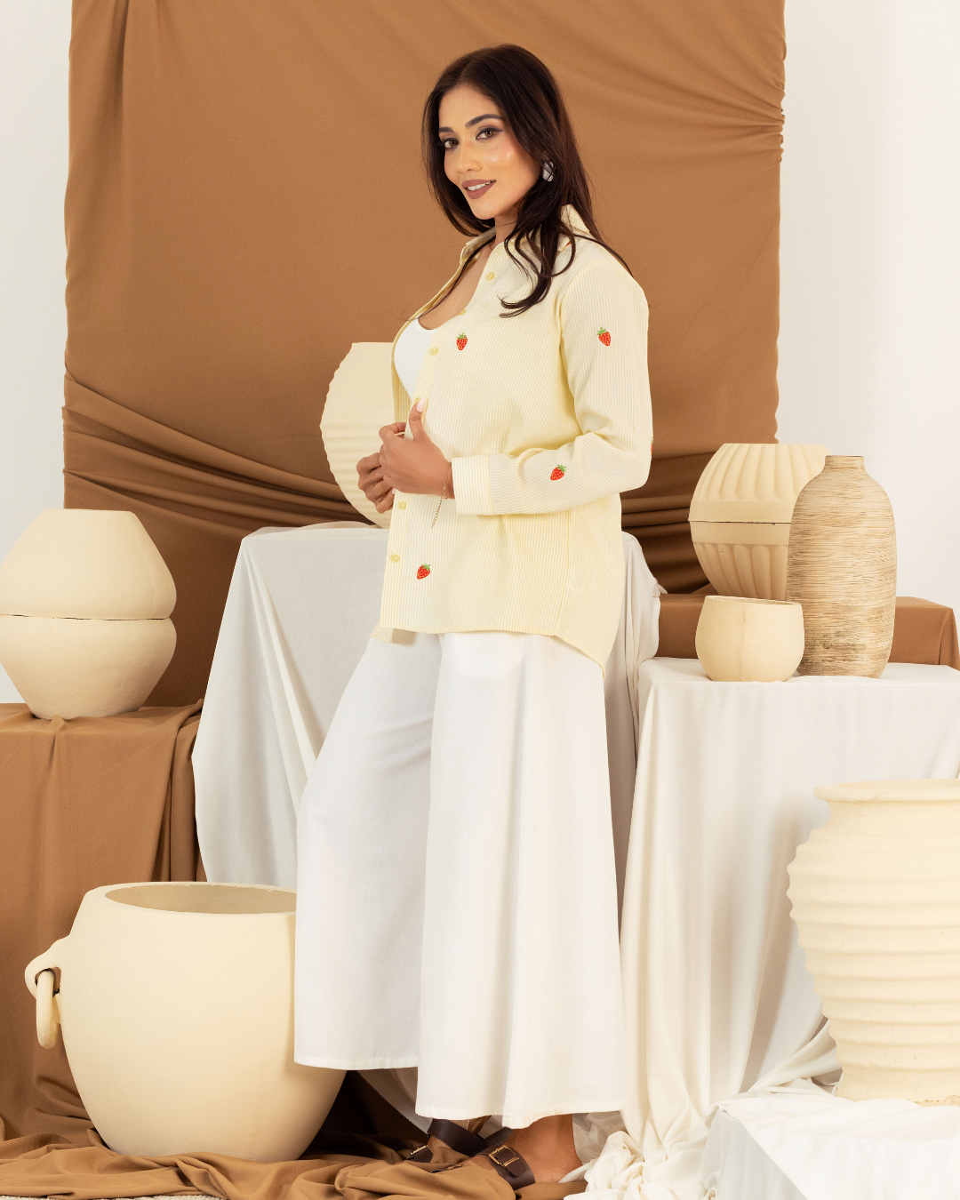 ZERAH EMB YELLOW BLOUSE
